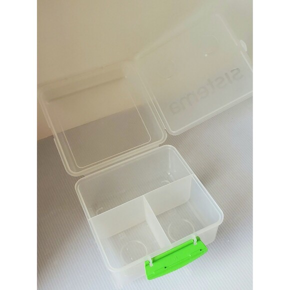 Sistema Lunch Pack Cube Box Container 2L divided Lot Of 2 Food Storage - Picture 5 of 8